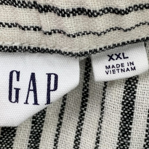 Pantalones Cortos Gap Factory Talla XXL Cintura Elástica a Rayas Negros Nuevos con Lino Defecto - Imagen 5 de 6