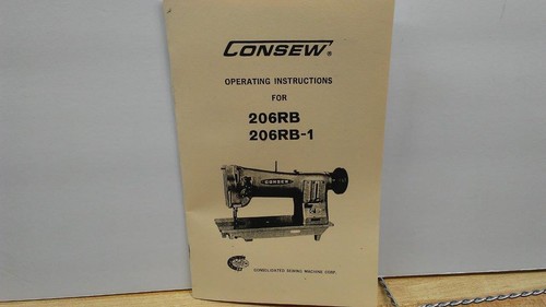 Consew 206RB & 206RB-1 Sewing Machine Operator Instructions Manual