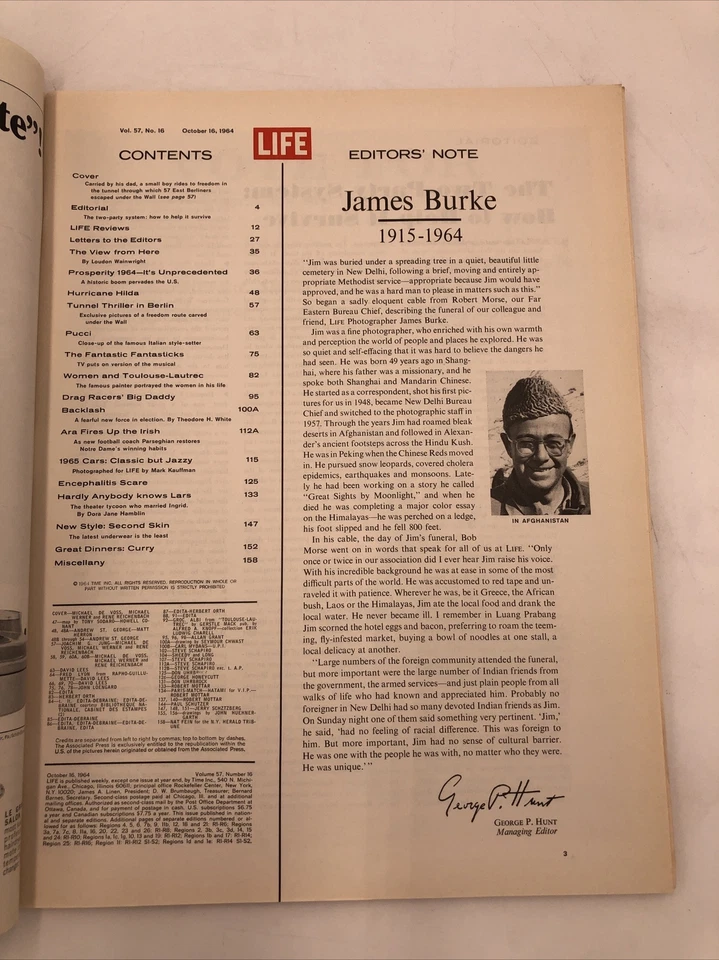 1964 October 16 Life Magazine, The Escape By Tunnel - Imagem 2 de 4