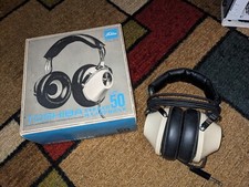 Vintage Toshiba HR50 Stereo Headphones 2 Way Cross Field Network w/Original Box