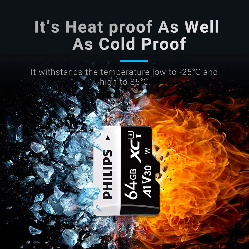 128GB PHILIPS  Memory Card U3 V30 100MB/s 2K Video Photography - Image 2 of 4