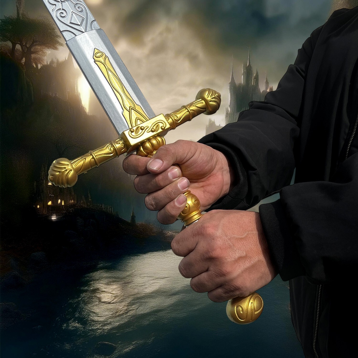 41 1/4" Elden Fantasy Ring Full Tang Foam Sword Replica (Lordsworn Straight)