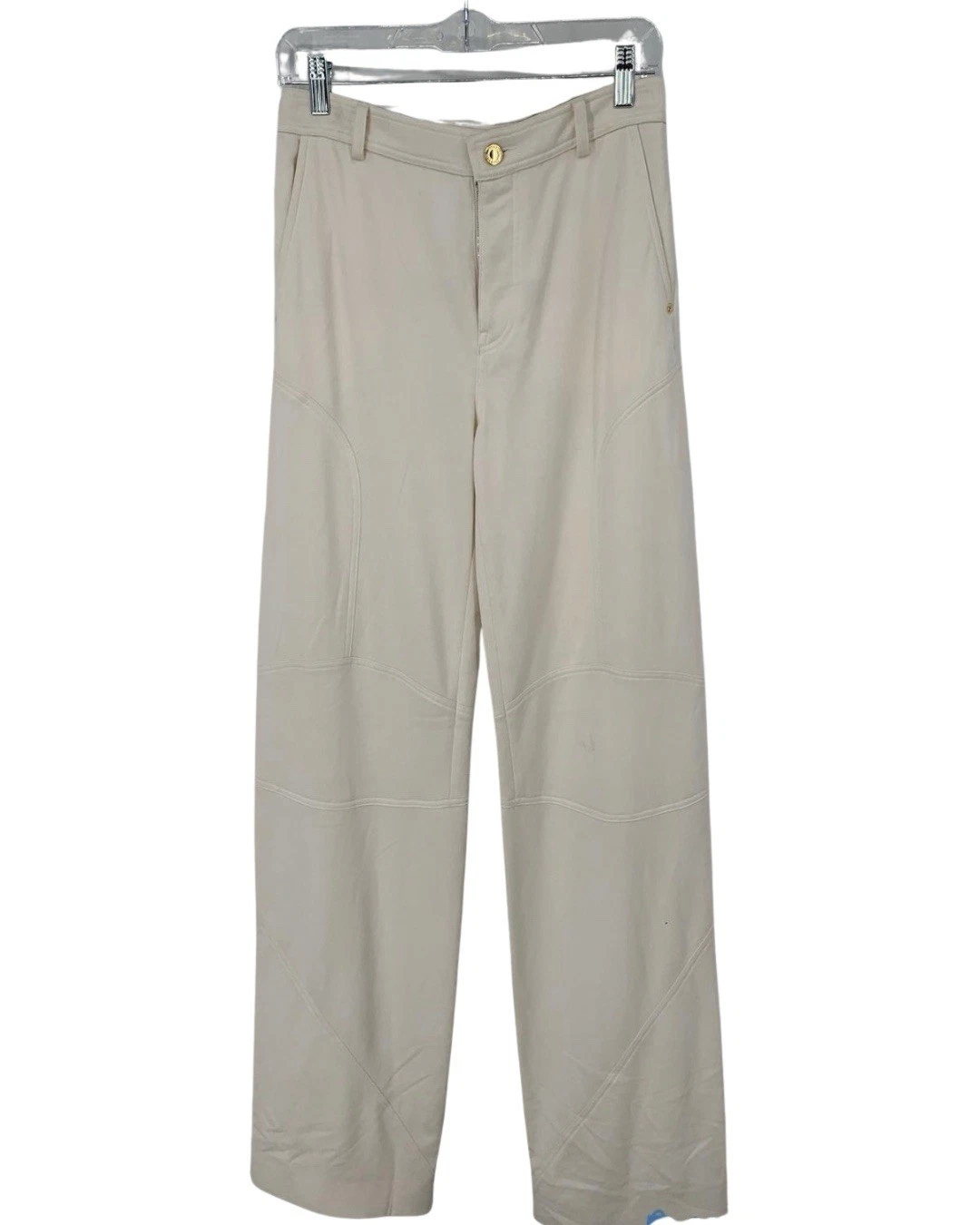Tom Ford — Tom Ford SS23 Pre-Collection Sample Wide Leg Trousers  Chalk Italy Sz 36 COA