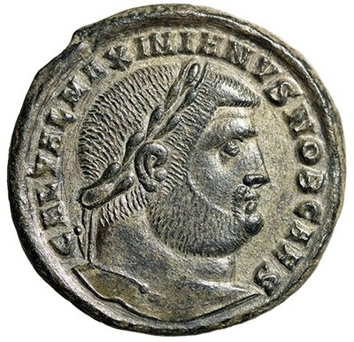 Galerius Silvered Follis ''Genius'' Heraclea Extremely Fine