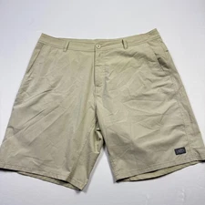 AFTCO Shorts Mens 38 Khaki Polyester Fishing Outdoor Lightweight Cargo Pockets