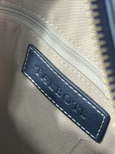 Talbots 100% Paper Straw Beige W-Blue Polyurethane Trim Satchel Bag - Picture 4 of 10