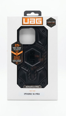 UAG Urban Armor Gear Monarch Magsafe Case Apple iPhone 16 Pro Black Carbon Fiber