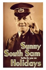🌞 Sunny South Sam Holiday Poster - Vintage 1930s - 24x36”