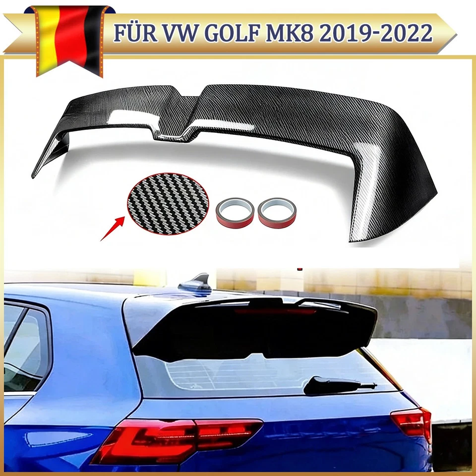 Für VW Golf 8 GTI R-Line Sport 19-22 Heckspoiler Carbon Fiber Look Dach Spoiler - Bild 1 von 4