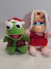 Henson Associates 1987 Baby Miss Piggy and Baby Kermit The Frog Plush Lot of 2