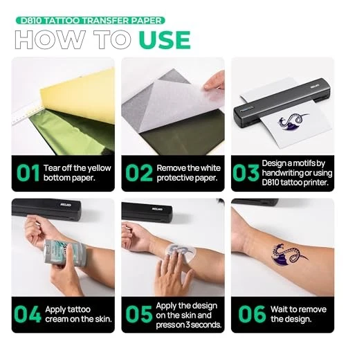  Tattoo Transfer Paper Sheets Tattoo Stencil Paper, Commercial & Personal 100 image 6