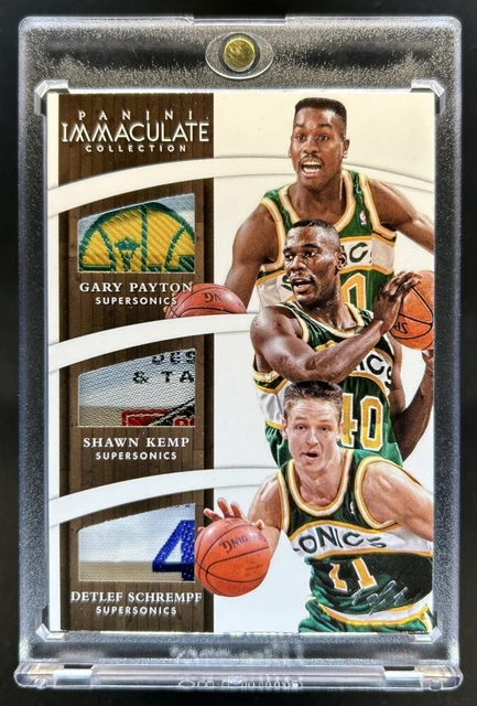 2014-15 Immaculate Gary Payton Shawn Kemp Detlef Schrempf Trios Relics Tags #1/1