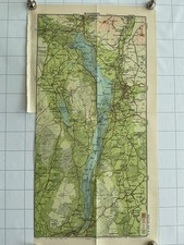WINDEMERE - 1933 Original Antique County Map Lake District Ambleside Hawkshead