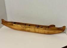 Vtg Decorative Wooden Canoe Handmade 22” Canoe Boat Decor Display 