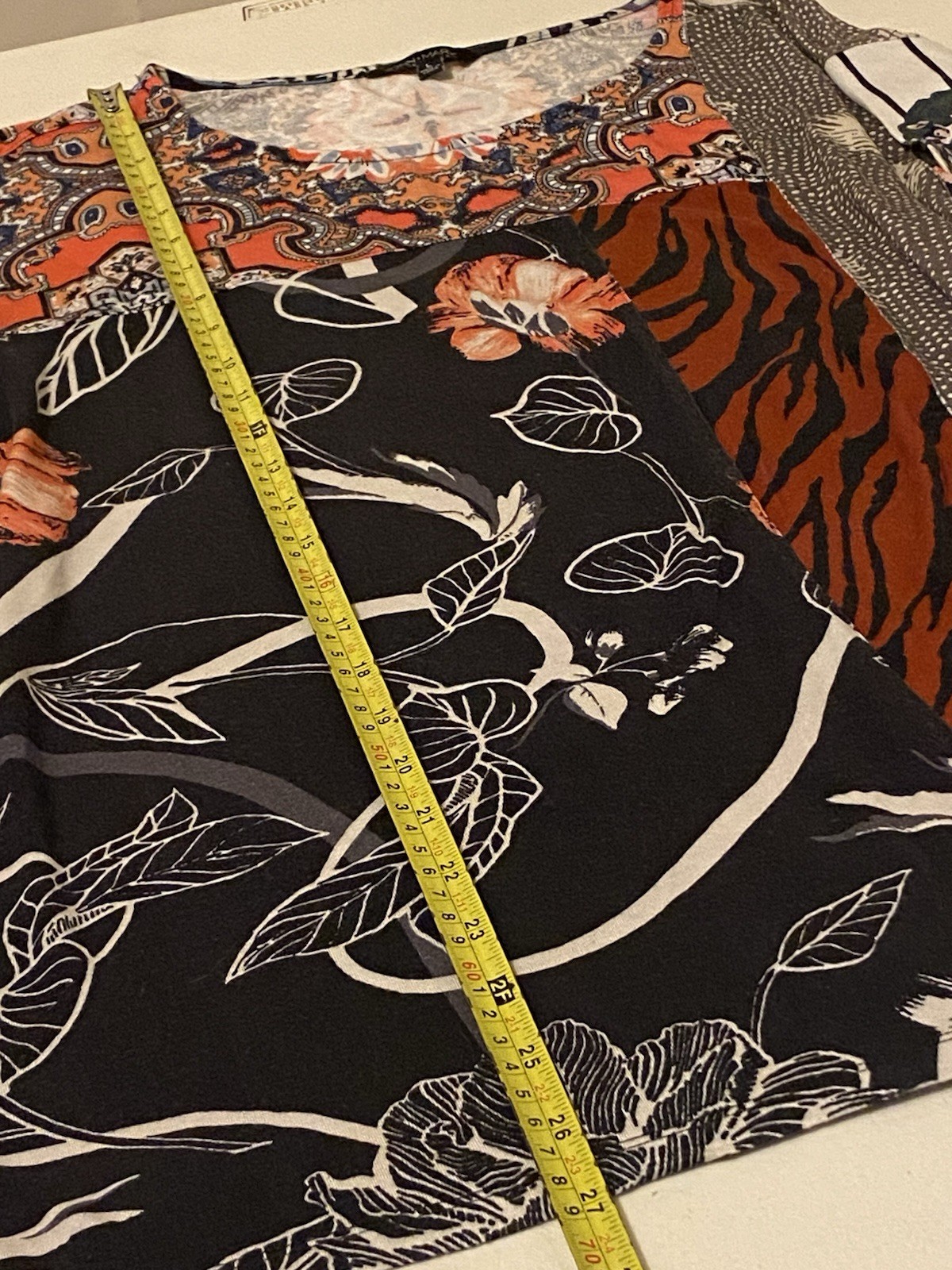 John Mark Mixed Pattern Blouse Size L Lightweight… - image 10