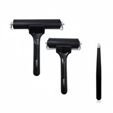 3 Pack Rubber Brayer Roller,Hard Rubber Brayer Rollers for Printmaking Ink Pa...