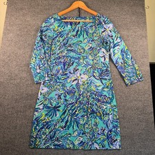 Lilly Pulitzer Hollee Dress Bennett Blue Sneak a Beak Size Small Pima Cotton
