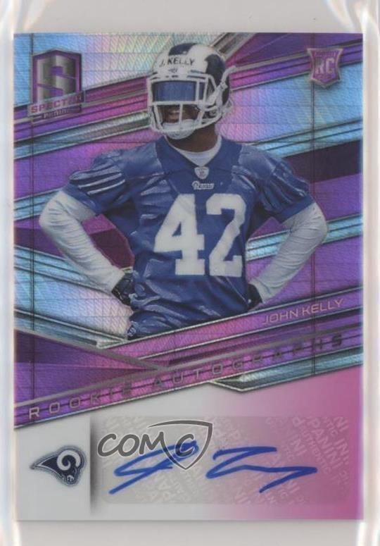 2018 Panini Spectra Neon Pink Prizm 21/50 John Kelly #198 Rookie Auto RC 0c2