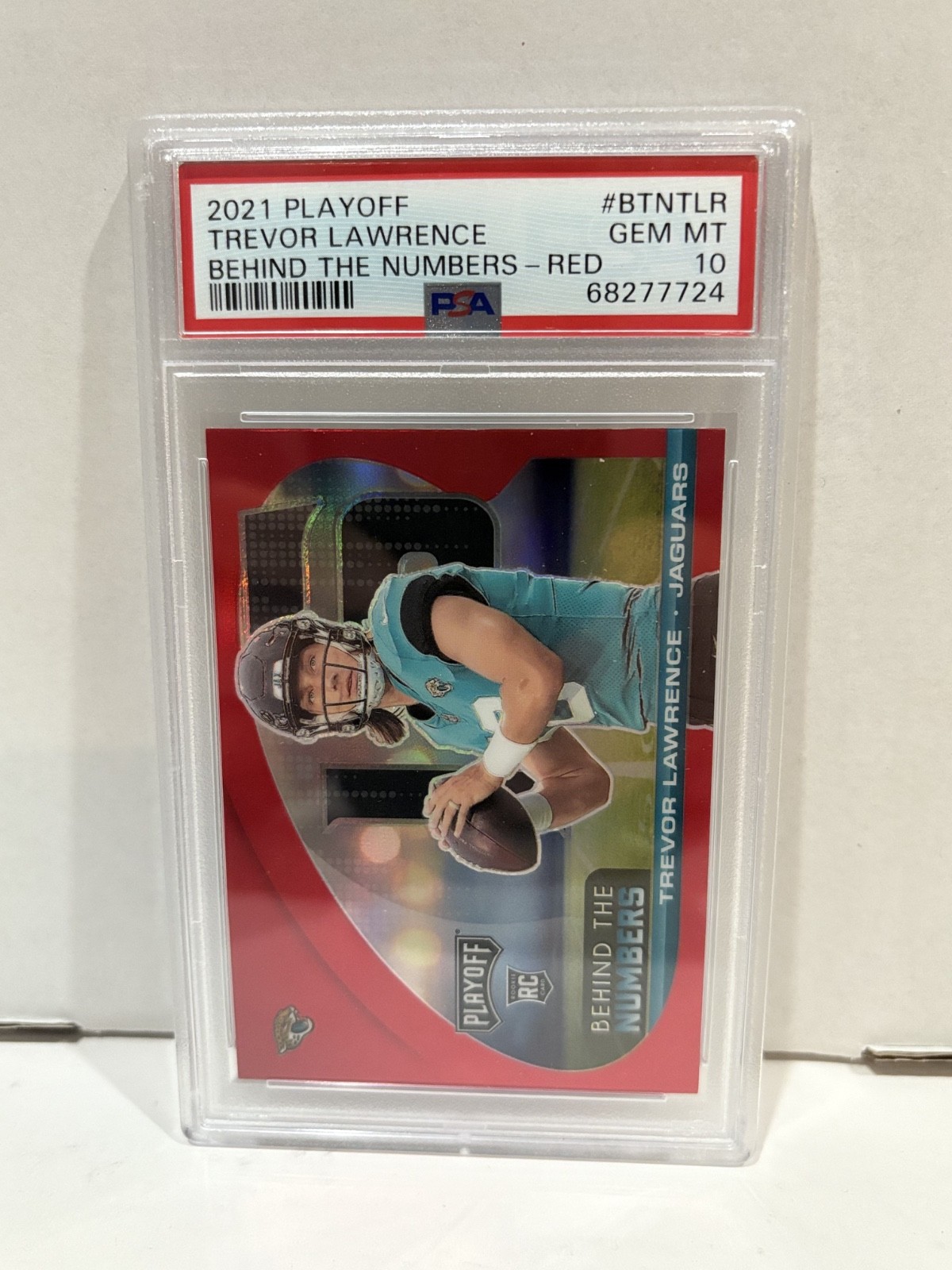Trevor Lawrence Panini Playoff Behind the Numbers #BTNTLR Red