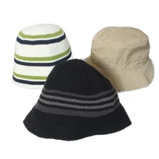 Niko and... 3-Piece Hat Set Bucket Knit Reversible Border Unisex Used