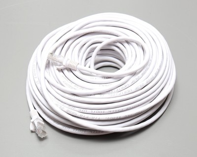 CAT5e UTP Patch Cable, 100 Foot Length, White