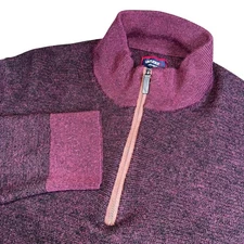 UNTUCKit Mens XX-Large Belguardo Birdseye Merino Wool Half Zip Sweater Burgundy