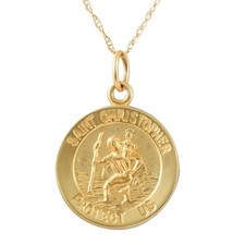 14k Yellow Gold St. Joseph Medal Pendant .5" Tall 1.5 Grams