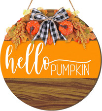 Fall Pumpkin Door Sign Fall Hanging Wooden Sign Decor Autumn Decorations Pumpkin