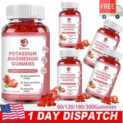 Magnesium Glycinate Gummies 500mg & Vitmin B6, C, D, K2 Improve Sleep 60-300