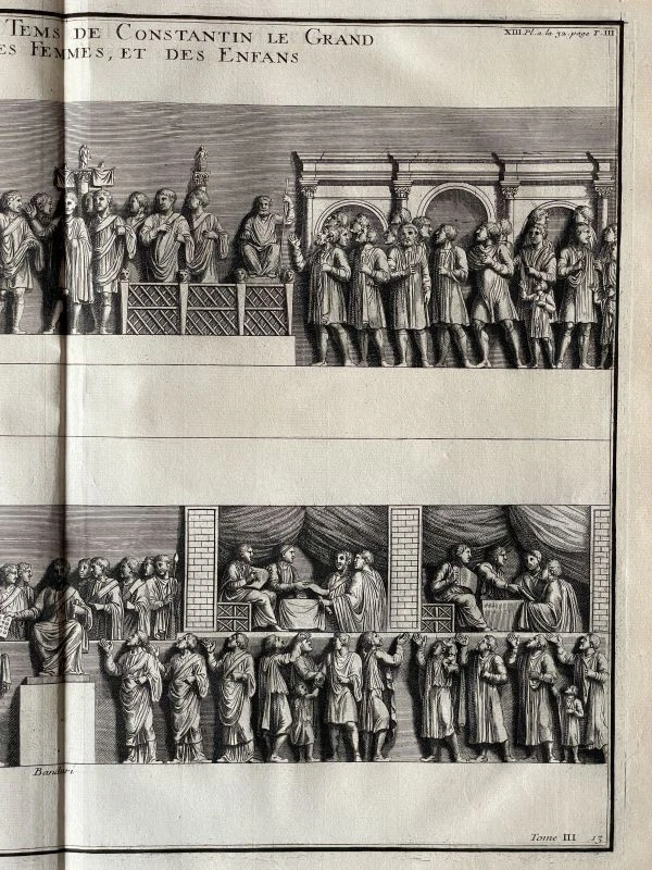 Habit Romain du Tems de Constantin le Grand Kupferstich Montfaucon Tome III 1722 - Bild 4 von 4