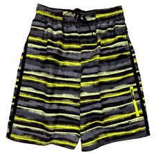 Nike NWT NEW Swim Trunks Neon Black Striped Board Lined Shorts Mens S