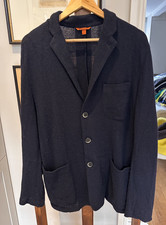 Barena Venezia Navy Knit Blazer, Made in Italy Size 52 c. UK 42 Luxury Knit