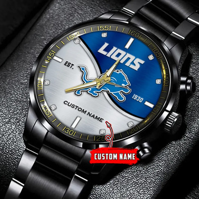 Detroits Team Lions Football Stainless Steel Watch