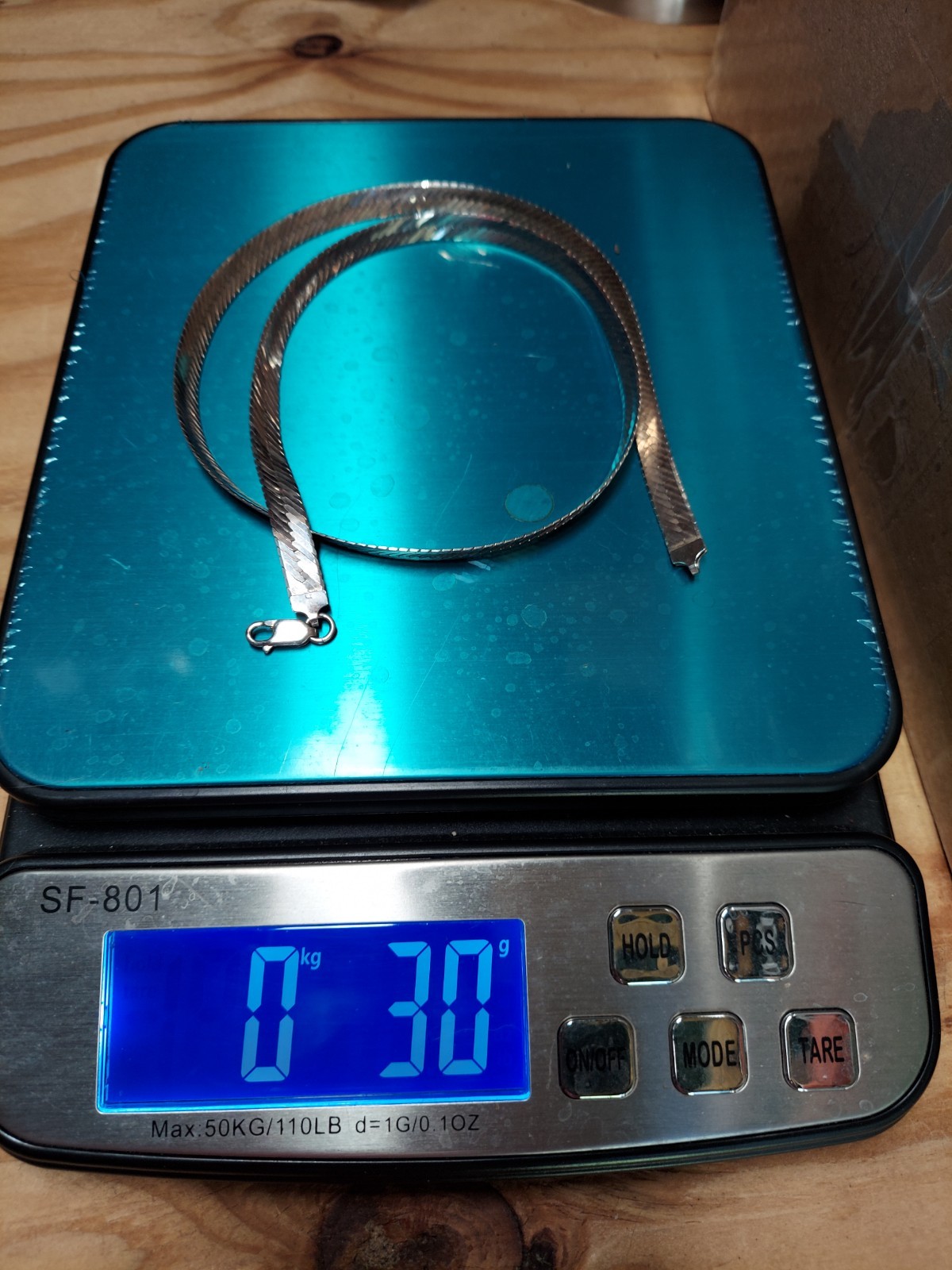 solid 925 silver 24" herringbone necklace - image 7