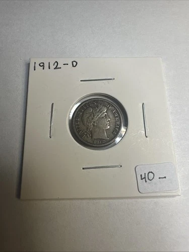 1912-D Barber Dime 90% Silver Better Condition Au 💥 Full Liberty Toning💥B115