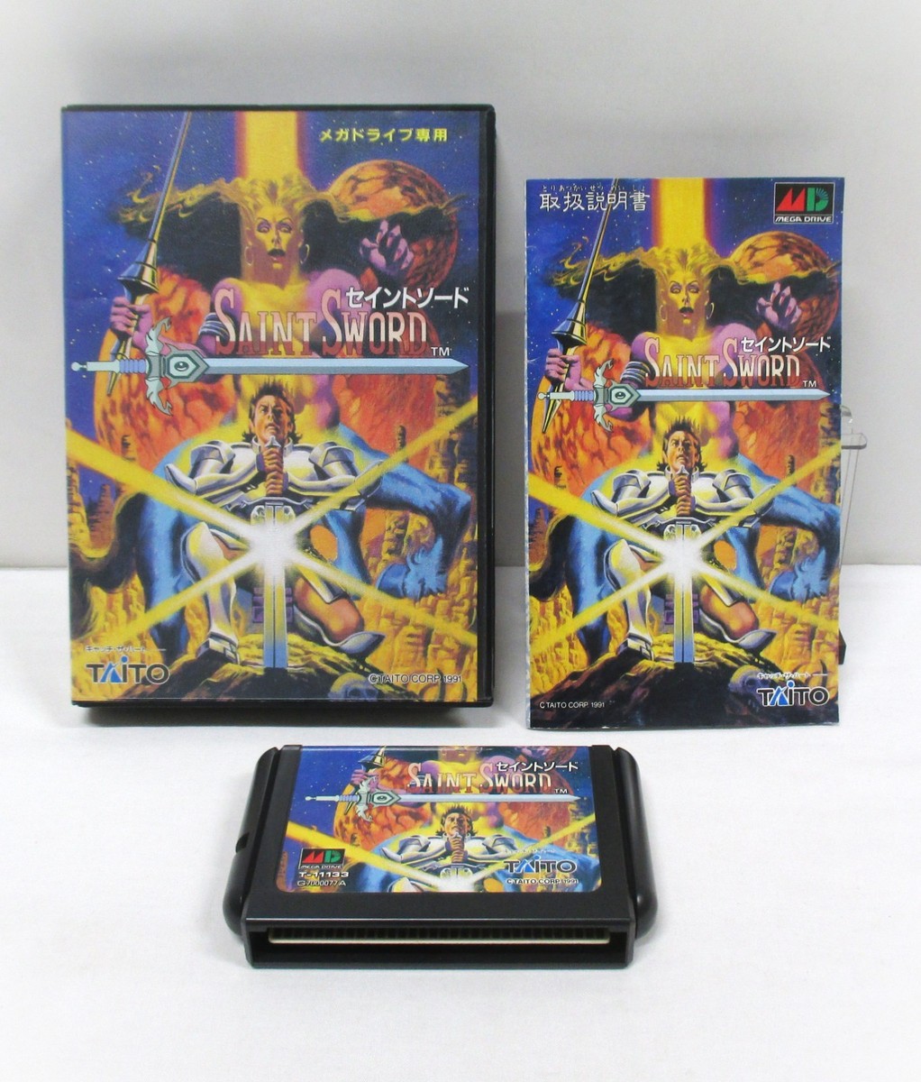 Mega-Drive Genesis - Saint Sword - included box & manual. JAPAN