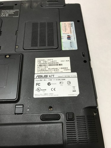 Asus A7T-X1 17" AMD Turion 1GB RAM NO HDD/OS For Parts Cracked Missing Key! - DW - Picture 9 of 9