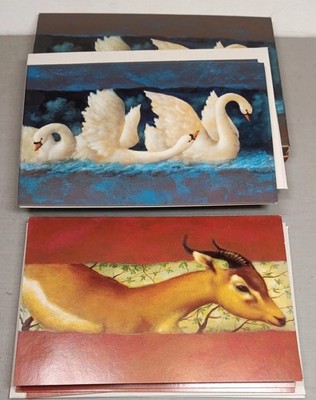 8- Stephen Mackey Greeting Cards, Swans, Gazelle, Unused, Original Packaging...