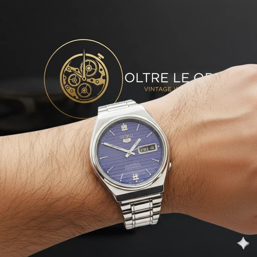 Seiko 5 Vintage Automatic - Caliber 6309-8239 - Blue Striped Texture Dial