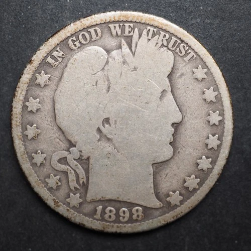 1898  *O*  BARBER SILVER HALF DOLLAR  ***NICE*** FREE SHIPPING   C2150