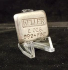 Vintage Keller 2 oz Poured Silver Ingot Bar - Rare!