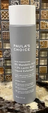 PAULA'S CHOICE 6% MANDELIC ACID + 2% LACTIC ACID LIQUID EXFOLIANT 3 OZ SEALED