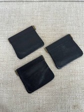 Squeeze Coin Purse, Black Leather Coin Purse 039-4