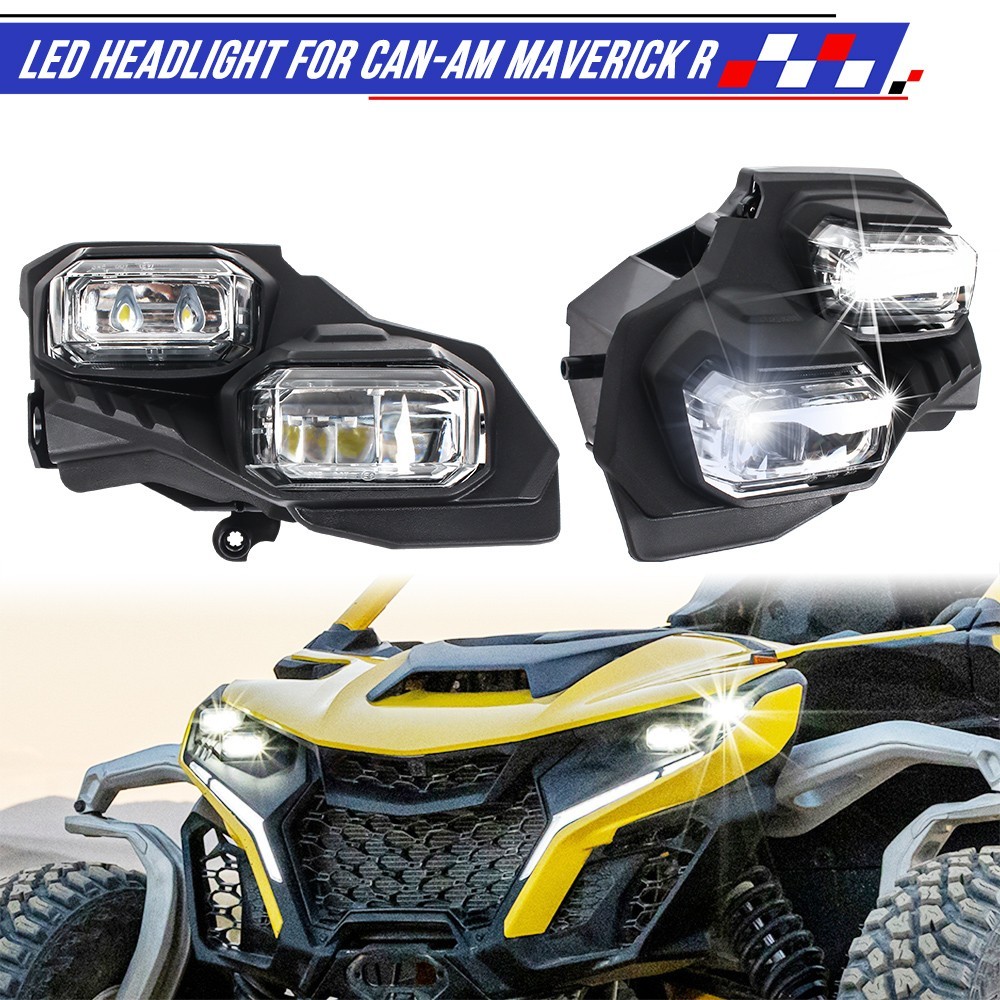 LED Headlights Compatible with Can-Am Maverick R/ R MAX 2024+,Replace 710008089