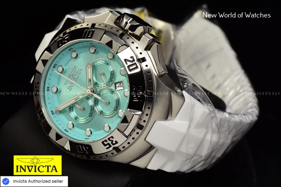 Reloj Invicta para hombre 50 mm EXCURSION turquesa esfera cronógrafo correa de silicona Foto 2 de 4