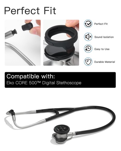 Juego de accesorios de repuesto de estetoscopio para EKO CORE 500™ digital negro - Imagen 2 de 5