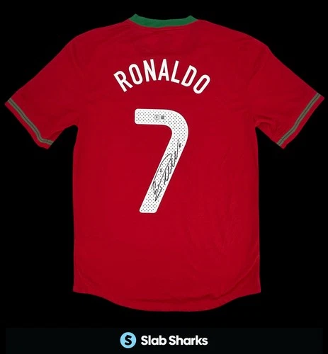 CRISTIANO RONALDO SIGNED MANCHESTER UNITED SOCCER JERSEY BECKETT BAS STICKER
