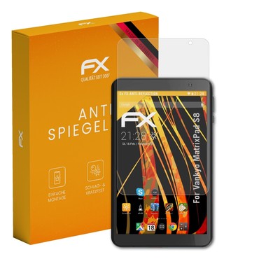 atFoliX 2x Displayfolie für Vankyo MatrixPad S8 Schutzfolie matt&stoßfest Folie