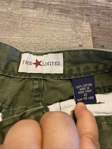 Vintage 90s The Limited Shorts Youth Size 12 High Waist Olive Green Denim - Picture 3 of 8