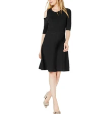 Bar III Womens Black Cutout A-line Stretchy Dress Medium